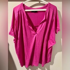 Lane Bryant Pink Flutter Sleeve T-Shirt